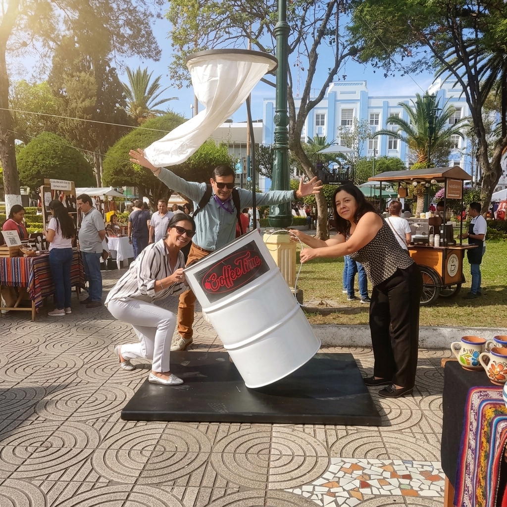 Actividad de Coffee Time en una feria